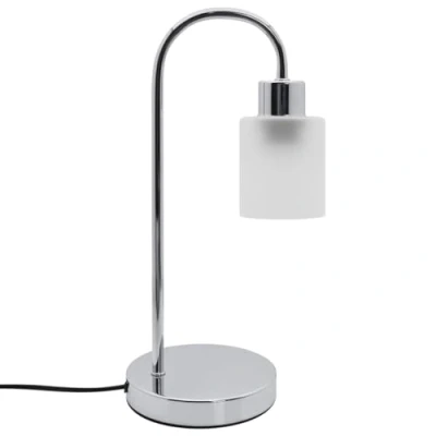 Image of E27 1 Light Chrome Table Lamp Frosted Glass Shade T507