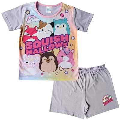 Image of Girls Squishmallows Short Pyjamas (Squishmallows Shorty, 5 6 Years)