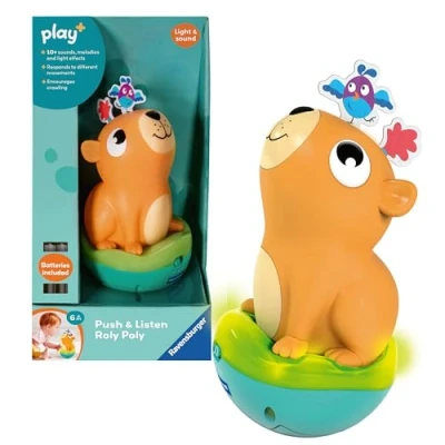Image of Ravensburger Play+ Push &amp; Listen Roly Poly Capybara Baby Infant Toddler Toys 6 Months Up