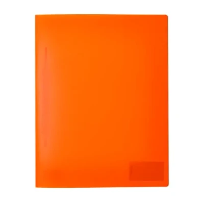 Image of HERMA 19637 File Folder A4 Translucent Neon Orange Plastic with Labelling Label, Slip Pocket &amp; Metal Staple Tongue, Sturdy for School and Office