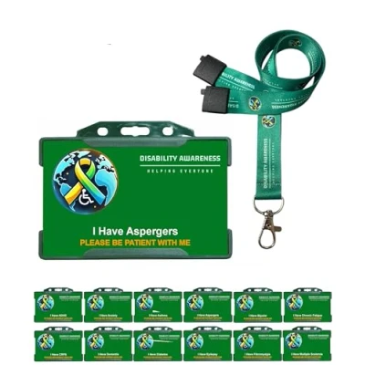 Image of I Have Aspergers Hidden Disability Printed Lanyard World Symbol Uniting The of Disabilities
