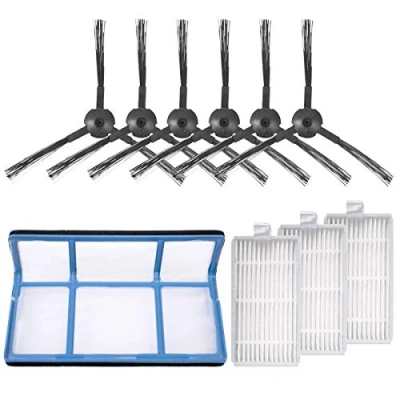 Image of Keepow Replacement Accessory Kit Compatible with ILIFE ZACO V3 V3s V5 V5s Pro Robot Vacuum Cleaners 1 Primary Filter + 3 Cleaner Filters 6 Side Brushes