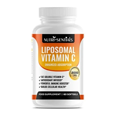 Image of Liposomal Vitamin C Capsules 2000mg Pure Extra High Strength Formulation 60 Soft Gels Vegan Immune Booster