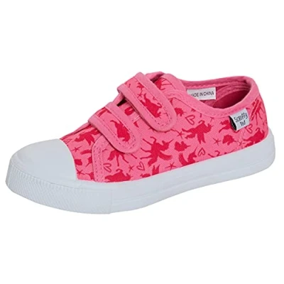 Image of Girls Unicorn Canvas Shoes Kids Pink Trainers Easy Fasten Casual Pumps Plimsolls with Bumper Toe 6 UK Child