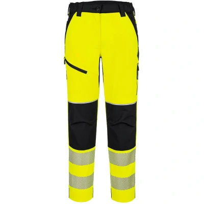 Image of Portwest PW3 Hi Vis Women&#039;s Stretch Trouser Yellow/Black Large