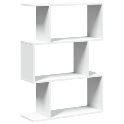 Image of vidaXL Room Divider Bookcase 5 Tier Shelf Bookshelf White Engineered Wood Modern Freestanding Storage for Living Room, Bedroom, Study