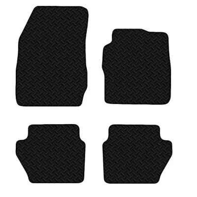 Image of Carsio Car Mats 4pc Set For Ford Fiesta MK7 2012 &gt; Tailored Fit Rubber Floor Mat Complete Accessory Black Custom Fitted Anti Slip Backing, Heavy Duty &amp; Waterproof