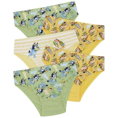 Image of Bluey Five Pack 100% Cotton Bingo Briefs 3 4 Years Multicolor