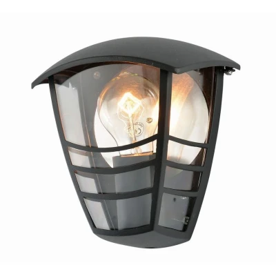 Image of ZINC Perdita Aluminium Half Wall Lantern Black