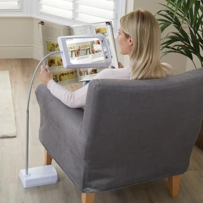 Image of Battery Operated Cordless Magnifying LED Lamp Armchair