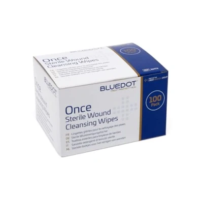Image of Blue Dot Sterile Saline Wipes 100 Piece Set