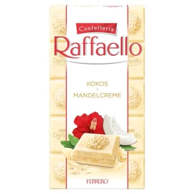 Image of Ferrero Raffaello White Chocolate Bar Coconut Almond Cream 90g