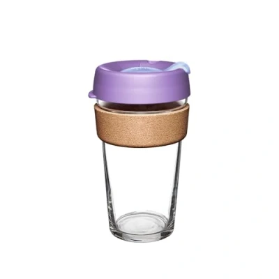 Image of KeepCup Reusable Coffee Cup Brew Tempered Glass and Natural Cork, L 16oz/454ml Moonlight