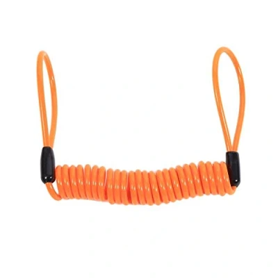 Image of reminder Coil Cable, Motorcycle Bike Alarm Disc Lock cable Antitheft Security Spring for Motorbikes, Motorcycles, Scooters, Bicycles(Orange)