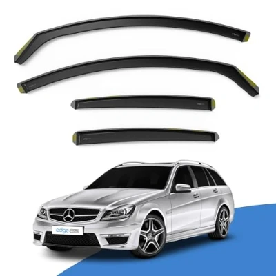 Image of Edgevisors Wind Deflectors Set Fits: Mercedes C Class W204 2007 2014 5 Door Estate 4pc