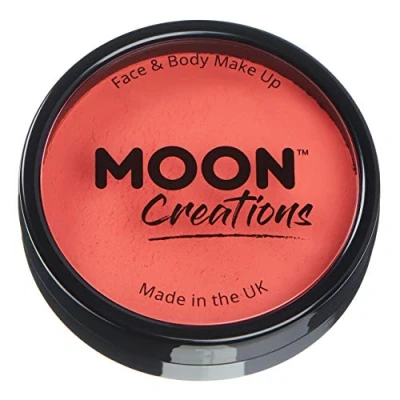 Image of Moon Creations Pro Face &amp; Body Makeup Coral 36g Professional Colour Paint Cake Pots For Painting Kids, Adults, Fancy Dress, Festivals, Halloween