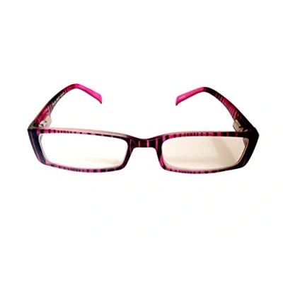 Image of QUALITY PINK &amp; BLACK STRIPED READING GLASSES SPRUNG ARM RANGE OF STRENGTHS R623T (+3.5)