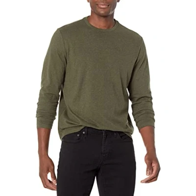 Image of Amazon Essentials Men&#039;s Regular Fit Long Sleeve T Shirt, Olive Heather, S