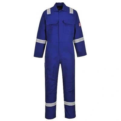 Image of Portwest BIZ5 Men&#039;s Hi Vis FR Coveralls Bizweld Iona Flame Retardant Fireproof Workwear Overalls Royal Blue, Small