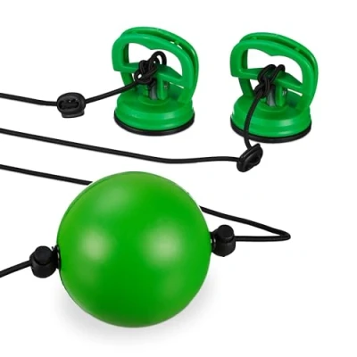Image of Relaxdays Reflex Boxing Ball, Double End Hand Eye Coordination Exercise, at Home Speed Punching Training, Green/Black, 300 x 9 cm