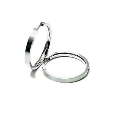 Image of Boccia Ladies creole earrings made from matt titanium, 0517 01