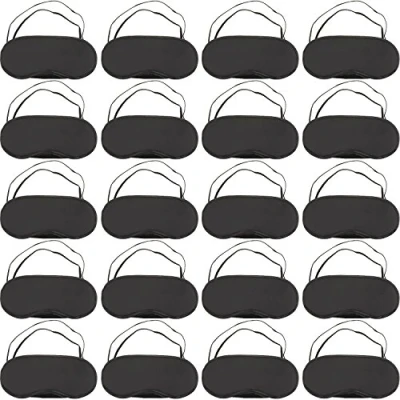 Image of 20 Pack Blindfold Eye Mask for Sleep Game Travel with Nose Pad (Black)