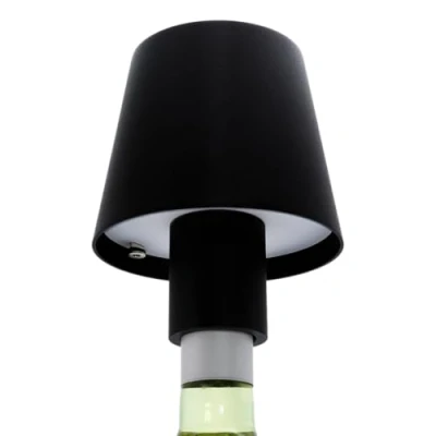 Image of SECURIT LED Bottle Lamp Paris Variable Lighting Wireless USB Rechargeable Magnetic Indoor/Outdoor for Bar, Cafe, Restaurant, Hotel 13 x 8 cm Black
