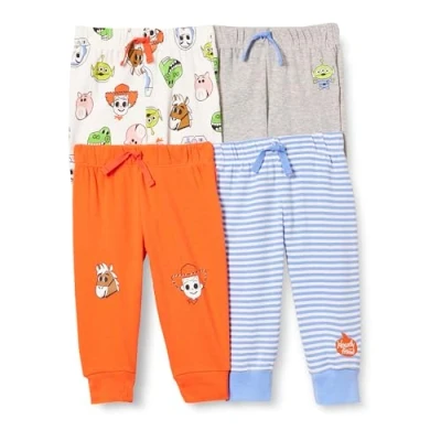 Image of Amazon Essentials Disney Marvel Star Wars Unisex Babies&#039; Trousers, Pack of 4, Toy Story Friends, Premature