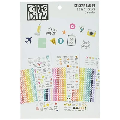 Image of Carpe Diem A5 Planner Sticker Tablet Calendar, 1138/Pkg