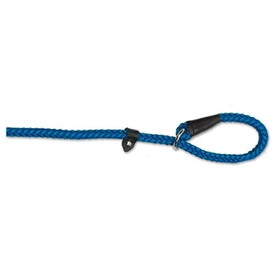 Image of Ancol Heritage Nylon Rope Slip Lead, 1.5 m Length x 8 mm Width, Blue