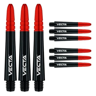 Image of WINMAU Dart Shaft Vecta Polycarbonate Stems 1 Set per pack (3 Darts Shafts in total) Professional Accessories Black and Red Intermediate