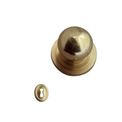 Image of MyTinyWorld Dolls House Miniature 1:12th Scale Brass Door Handle and Keyhole Cover