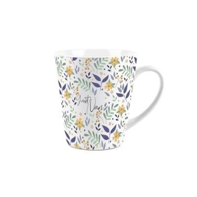 Image of Great Nan Gift Mug Yellow Floral Design Small Latte Ceramic Tea/Coffee Cup Presents for Her