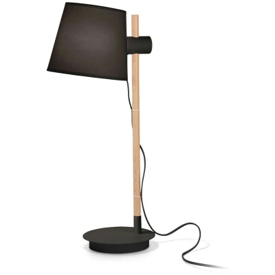 Image of Axel Table Lamp With Round Tapered Shade Black