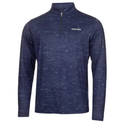 Image of Calvin Klein Mens Newport Half Zip Sweater Evening Blue L