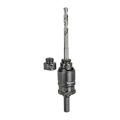 Image of Starrett Hole Saws Arbor Kit A6 4 Kwik Change with HSS Drill Bit 8.75mm Hex Shank 9.75mm Chuck Quick Mandrel