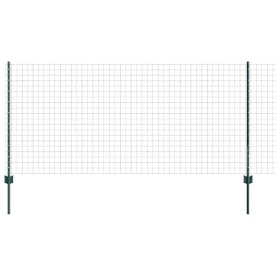 Image of vidaXL Euro Fence with 11 U Posts Green 1x25 m Steel
