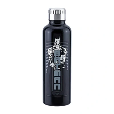 Image of Paladone Batman Metal Water Bottle Officially Licensed Superhero Merchandise, Black