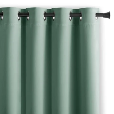 Image of AmeliaHome Blackout Curtain 140 x 270 cm Mint Eyelet Opaque Window Decoration Decorative