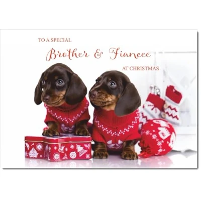 Image of doodlecards Brother &amp; Fiancee Christmas Card Medium Size with Plain Envelope