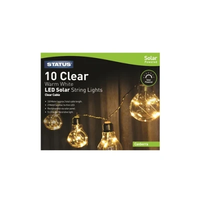 Image of Status Canberra 10 Clear Warm White 5 LED   Solar String Light Bulb
