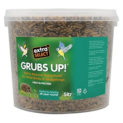 Image of Extra Select Grubs Up Black Soldier Fly Larvae For Wild Birds and Hedgehogs 5ltr