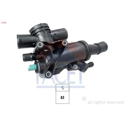 Image of EPS1880748, KW580748 Engine thermostat FACET 7.8748 83C Made in Italy OE Equivalent with seal FORD: S Max Mk1, MONDEO 4, Focus 2