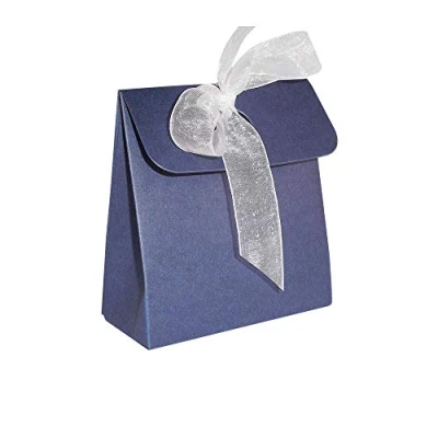 Image of 20 x Navy Blue Box Bag Wedding Favour Boxes