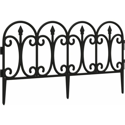 Image of vidaXL Lawn Edgings 17 pcs Black 10 m PP