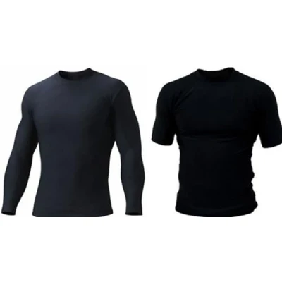 Image of Rash Guard Vest Black Short Sleeve &amp; Full Body Armour (Large, Sleeves)