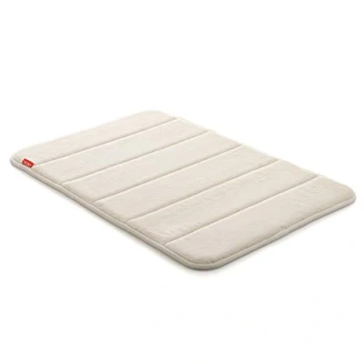 Image of Tatay Bath Mat Nuvola, 100% Microfiber, Non slip, Absorbent, Quick Dry, Soft Touch, Memory Effect, Washable, white. Measures 40 x 60 cm