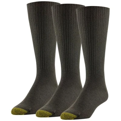 Image of Gold Toe Men&#039;s Fluffies Crew Socks, 3 Pairs brown