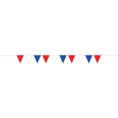 Image of amscan 9913044 RWB GB Plastic Pennant Bunting (6pcs, 5m)