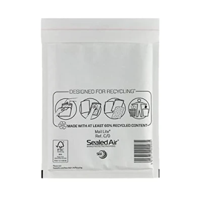 Image of TRENDWEARZ Size C/0 150x210mm Sealed Air Padded Mailers Envelopes Genuine Mail Lite Bubble Lined Peal and Seal Envelope Bags Pack of 20